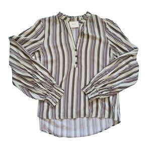Striped Long Sleeve Blouse By Maeve Anthropologie Size Small